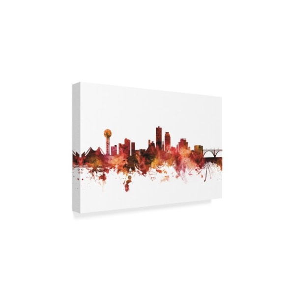 Michael Tompsett 'Knoxville Tennessee Skyline Red' Canvas Art,30x47